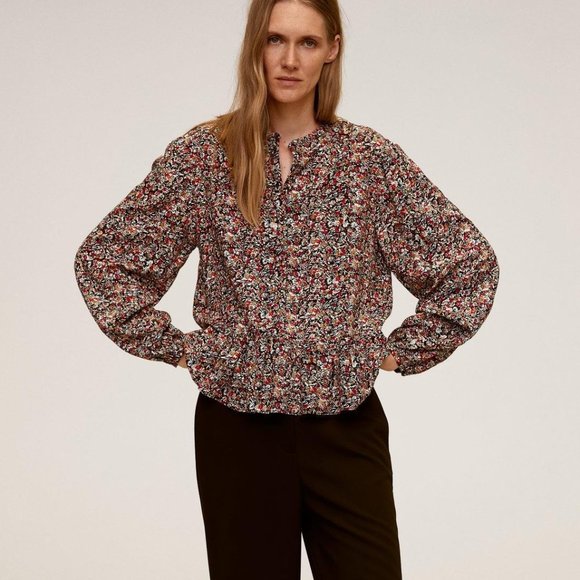 NWT Mango Floral Print Blouse - Picture 1 of 9